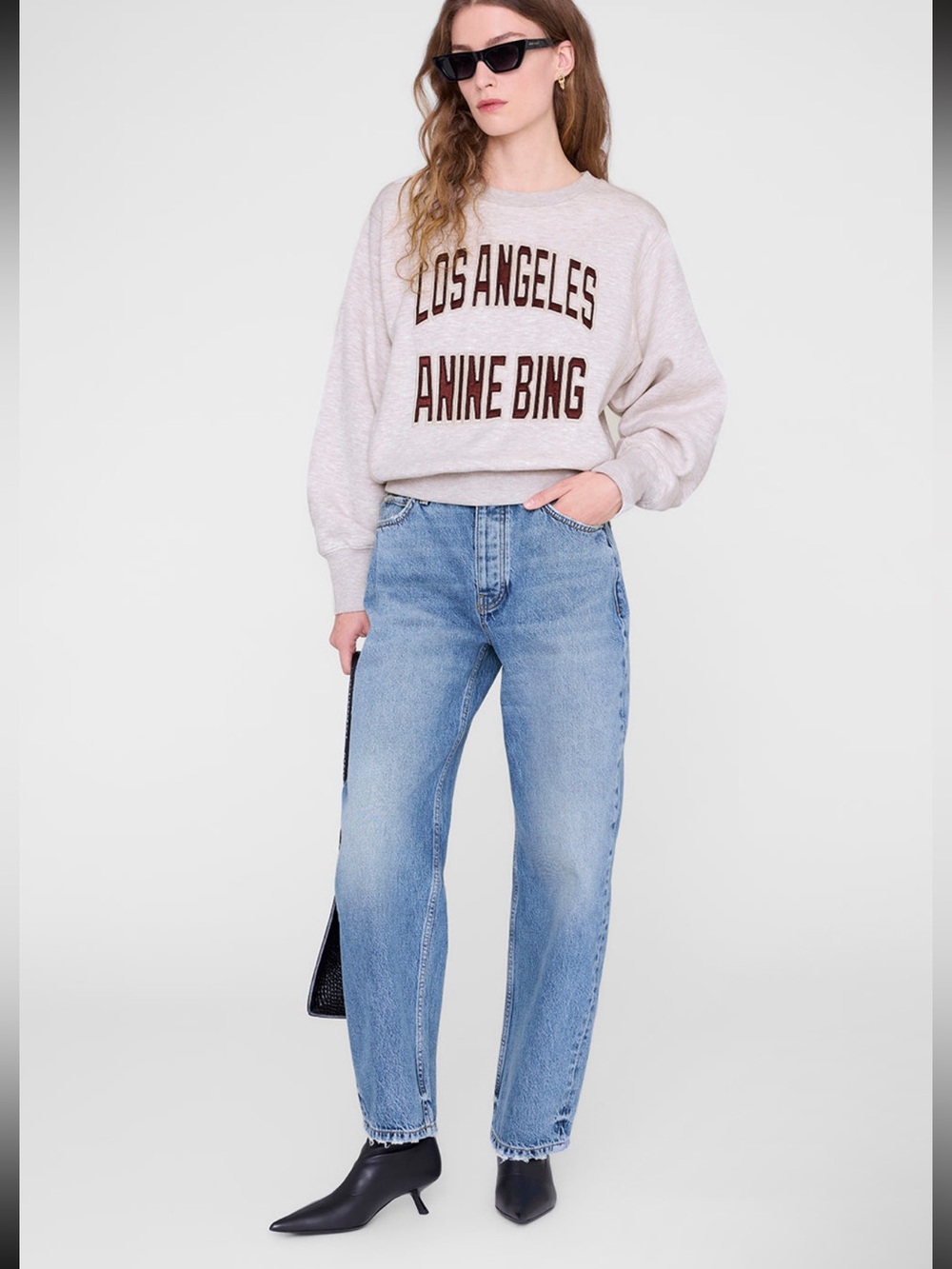 Anine Bing Harry shrunken oatmeal Melange size XL